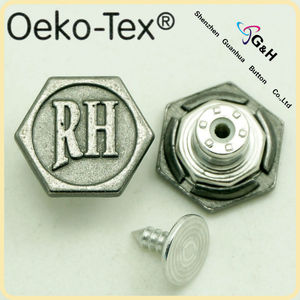 Promozione della fabbrica prezzo all'ingrosso Custom in metallo Jeans con bottone Jeans Jeans con bottoni e rivetti - Product Image 4