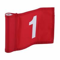 Mini drapeaux à épingles de golf de 9x6 pouces pour trou de pratique en nylon avec tube inséré et drapeau de jardin numéroté (ensemble)