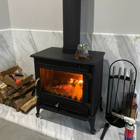 Cuisinière à Bois Moderne en Fonte Style Ancien, Chauffage Autonome à Bois pour Cheminée