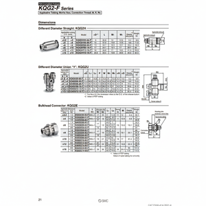 นิวเมติก SMC ฟิตติ้งแบบ one-touch KQG2E10-03-F ชิ้นส่วนนิวเมติก - Product Image 1