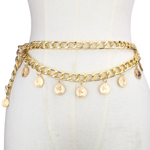 Chaîne de taille en métal style Queen européenne et américaine pour femme, ceinture élastique dorée pour robe, chaîne de corps punk pour soirée en alliage de zinc - Product Image 4