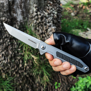 Bán hàng nóng thiết kế mới sanrenmu 1162 14c28n lưỡi 3Cr13 xử lý khung khóa titan ngoài trời gấp túi dao - Product Image 1