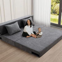 DISIAN 2-in-1 Konvertierbares Schaumstoff-Sofabett Faltbare Modulare Lounge-Couch mit Abnehmbarem Stoffbezug für Kinder Erwachsene Schlafzimmer