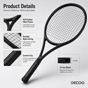 <span class=keywords><strong>Raquette</strong></span> de tennis en fibre de carbone personnalisée en gros, légère (280g), professionnelle pour adulte, taille de tête 100 pouces carrés - Product Image 3