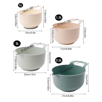 Ensemble de 4 saladiers en plastique avec becs verseurs et poignées, lavables au lave-vaisselle et durables pour les fêtes, la pâtisserie, la cuisine et le service