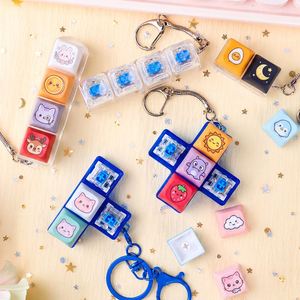 Clé USB Fidget ASMR avec son de clic mécanique, capuchon de touche lumineux interactif, porte-clés en plastique, porte-clés Fidget - Product Image 1
