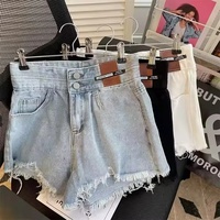 2025 gros été Sexy femmes taille haute Slim Fit femmes Denim Shorts personnalisable logo brodé