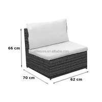 Ensemble de 4 canapés en rotin modernes et écologiques pour l'extérieur, avec table basse, pour salon, hôtel et villa
