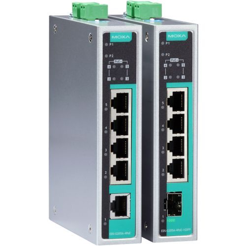 Moxa EDS-G205A-4PoE-T Gigabit PoE Unmanaged Switch 5 Port Industrial Ethernet Switch