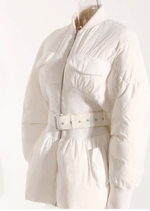 Fashion Winter Bubble <strong>Jackets</strong> Woman's Custom <strong>Puffer</strong> <strong>Jacket</strong> Coat With <strong>Belt</strong> - Product Image 5