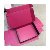 Échantillon gratuit, vente en gros, Logo personnalisé recyclé, ondulé, petites boîtes d'expédition rose vif, boîte d'emballage de perruque personnalisée