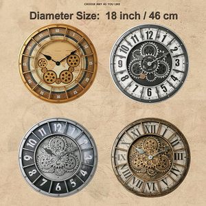 <span class=keywords><strong>Orologio</strong></span> <span class=keywords><strong>da</strong></span> parete <span class=keywords><strong>da</strong></span> 18 pollici con ingranaggi, <span class=keywords><strong>orologio</strong></span> decorativo in stile Steampunk industriale di grandi dimensioni, adatto per l'arredamento di cucina e soggiorno - Product Image 4