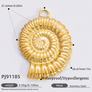 Ciondolo in acciaio inossidabile minimalista 18K oro madreperla con ciondolo personalizzato - Product Image 4