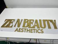 Lettres en acrylique 3D finition or mat haut de gamme, logo personnalisé pour salons de beauté américains, devantures de magasins de détail, publicité et usage domestique