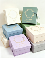 Boîte cadeau rigide carrée avec couvercle Ciel et Terre, en corde écologique recyclable, processus de bronzage, pour les fêtes