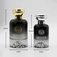 Emballage personnalisé, flacon de parfum transparent noir de 30 ml, 50 ml, 100 ml, flacon de parfum vide en verre de luxe avec boîte cadeau cylindrique