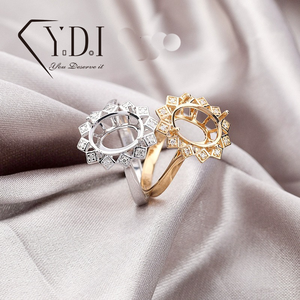 Bán buôn 18K Nhẫn vàng thiết lập phù hợp 7*9mm 8*10mm phòng thí nghiệm Grown Nhẫn kim cương thiết lập tùy chỉnh - Product Image 2