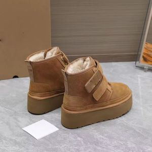 Chaussures d'hiver et d'automne décontractées en cuir véritable, légères, antidérapantes, à plateforme thermique de haute qualité, élégantes et luxueuses - Product Image 6