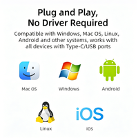 Hub USB 3.0 de 4 Puertos para Escritorio, 5Gbps SuperSpeed, Base de Expansión Duradera de ABS para PC, Laptop, MacBook Pro, Windows, Divisor USB en Stock