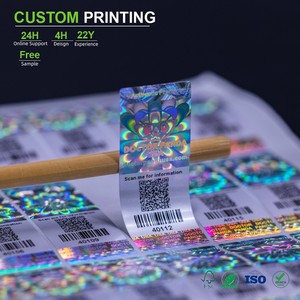 Feuille de laminage transparente personnalisée pour transfert thermique, estampage à chaud, sécurité, superposition 3D, hologramme, étiquette holographique, rouleau d'autocollants - Product Image 1