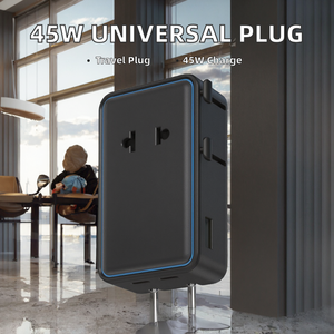 Adaptateur de voyage international 45W 3 USB ultra-fin, prise universelle AC pour ordinateur portable - Product Image 2