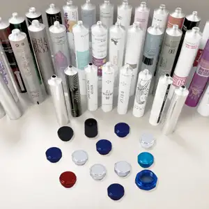 Tubos plegables de aluminio vacíos personalizados de 50ML, 100ML, 150ML, color de pelo, crema de manos, pasta de dientes, envases de tubos cosméticos de aluminio