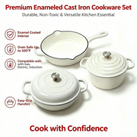 Ensemble de 3 casseroles de cuisson en émail, compatibles four, poêles et casseroles, batterie de cuisine en fonte pour cuisinière à induction et gaz