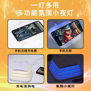 Foldable Portable 15W Wireless Charging Night <b>Light</b> Touch Control <b>LED</b> Desk Lamp Battery Powered <b>USB</b> - Product Image 5