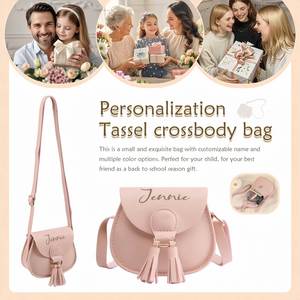 Monedero de Cuero para Niñas, Bolso Cruzado con Borla para Niñas y Mujeres, Monedero Personalizado para Niñas, Regalo de Cumpleaños - Product Image 5