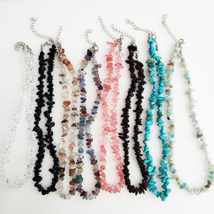 Collier délicat et élégant en cristal naturel géométrique, fait main, avec perles irrégulières, chaîne <span class=keywords><strong>de</strong></span> clavicule <span class=keywords><strong>pour</strong></span> la guérison, bijoux <span class=keywords><strong>pour</strong></span> femmes - Product Image 1