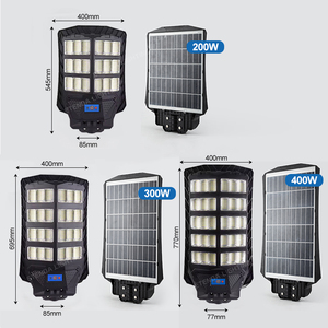 400W/300W/200W IP67 방수 ABS 플라스틱 배터리 구동 일체형 SMD <span class=keywords><strong>LED</strong></span> 야외 태양광 가로등 - Product Image 4