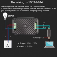 RS485 Modbus Kwh Meter PZEM-014 pengukur konsumsi daya Meter fase Energi tunggal dengan arus tegangan untuk manajemen Energi