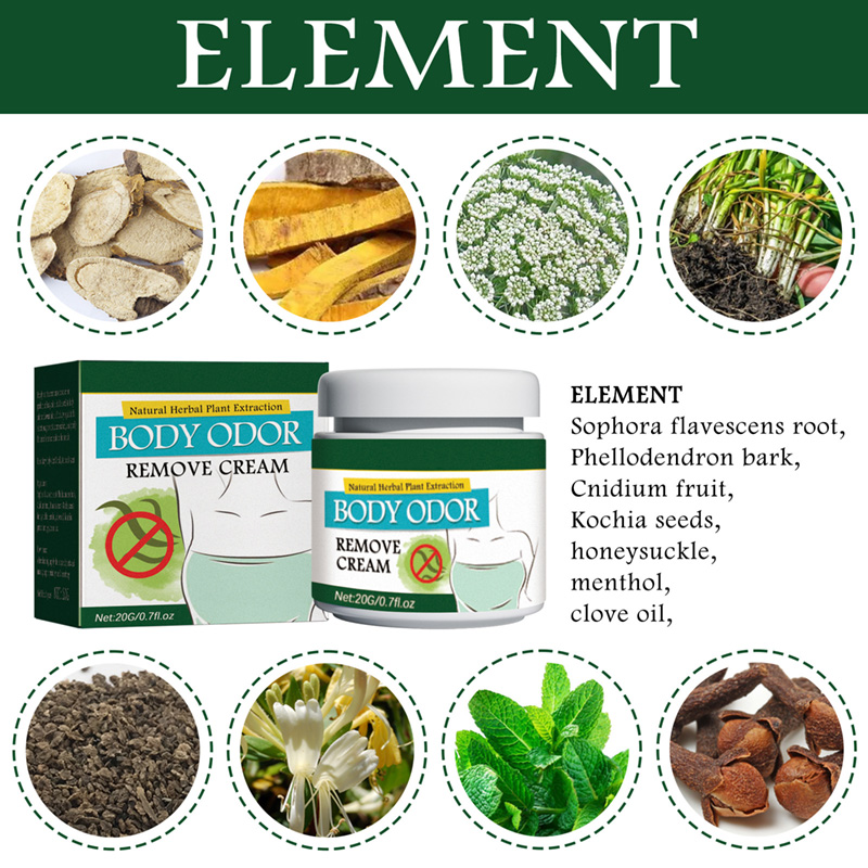 underarm care body odor remover natural herbal plant extraction anti sweat body odor remove cream