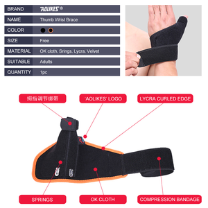 Aolikes מתכווננת ספורט wristband מפרק כף היד חבק תמיכה רצועה חדר כושר בטיחות ספורט פרק כף היד מגן רצועות - Product Image 6