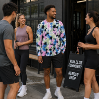 Camiseta Tie Dye Personalizada HuaYi para Clubes Deportivos, Logotipo Comunitario, Algodón, Marca Privada OEM para Marcas de Fitness