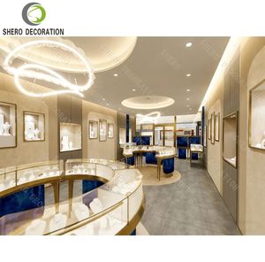 Diseños de Exhibidores de Joyería de Alta Gama, Mostrador Redondo de Vidrio para Exhibición de Joyería, Vitrina de Joyería de Lujo Personalizada en Venta - Product Image 4