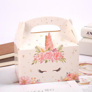 Cajas de Regalo con Asa para Fiestas Infantiles, Diseño de <span class=keywords><strong>Unicornio</strong></span> y Carrusel, Cajas para Dulces, Pasteles y Golosinas para Fiestas de Cumpleaños Infantiles - Product Image 2