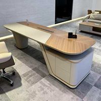 Ensemble de bureau et chaise de direction, style luxe léger, haut de gamme, moderne et simple, mobilier de bureau combiné