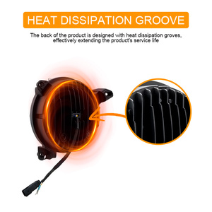 Phare 9 pouces hi/lo <span class=keywords><strong>bema</strong></span> avec halo indicateur jaune DRL Pour les phares d'usine sont halogènes de remplacement adaptés pour Jeep JL 2018 + - Product Image 4