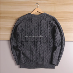 Lã grossa cabo malha botão cardigan malhas jaqueta camisola manga longa xale colar para inverno dos homens - Product Image 2