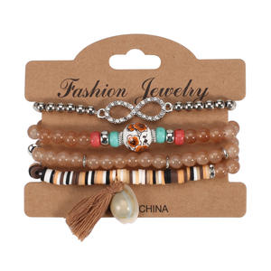 Fashion Jewelry Beaded <b>Bracelets</b> <b>Set</b> With Tassel Shell Charms Women's Gift 2022 - Product Image 3
