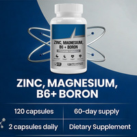 Zinc Magnésium B6 + Bore OEM Marque Privée Vente en Gros Formule Premium 60 Capsules Molles Naturelles Adultes Muscles Sommeil Cœur Immunité