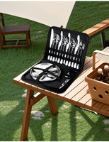 Ensemble de couverts en acier inoxydable 403 pour le camping en plein air, barbecue, luxe léger, minimaliste, portable, couteau à steak, fourchette, cuillère, or/argent