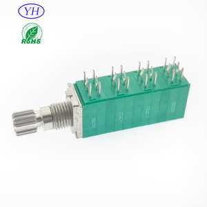 Potenciómetro Rotatorio Personalizado de Alta Calidad de 9 mm, 8 Canales, 24 Pines, Película de Carbono b502 b10K 10k, con Certificación ROHS - Product Image 1