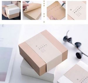 Cute Minimalist Boxed Memo Pads Kraft Paper & White Sticky Notes Office & <b>Creative</b> <b>Gift</b> Stationery - Product Image 6