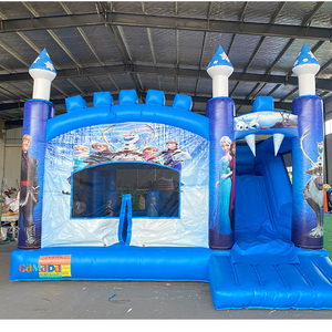 Château gonflable commercial bleu et blanc, glissière combinée château de la reine des glaces, pour enfants - Product Image 3