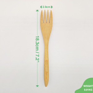 Ensemble de couverts de <span class=keywords><strong>voyage</strong></span> en bambou comprenant couteau, fourchette, cuillère, ensemble d'ustensiles, fourchette en bambou de 7 pouces - Product Image 2