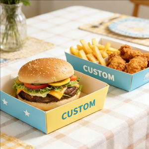 กล่องกระดาษแบบกำหนดเองสำหรับอาหารแบบนำกลับบ้าน กล่องอาหารกลางวันแบบใช้แล้วทิ้ง เกรดสำหรับอาหาร บรรจุภัณฑ์อาหารแบบกำหนดเอง - Product Image 6