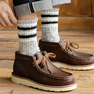 Men's Thick Cotton Crew <b>Socks</b> Striped High Waist Autumn <b>Winter</b> Warm Casual <b>Socks</b> - Product Image 3