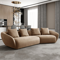 Sofá seccional Chesterfield moderno de mediados de siglo, diseño circular de tela con forma de luna para sala de estar, oficina, Vestíbulo de Hotel